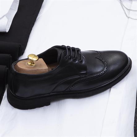 Siyah Beyaz Kırçıllı Blazer Ceket Gömlek Pantolon Ayakkabı Kombin