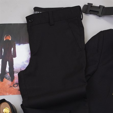 Siyah Kruvaze Blazer Ceket Gömlek Pantolon Ayakkabı Kombin