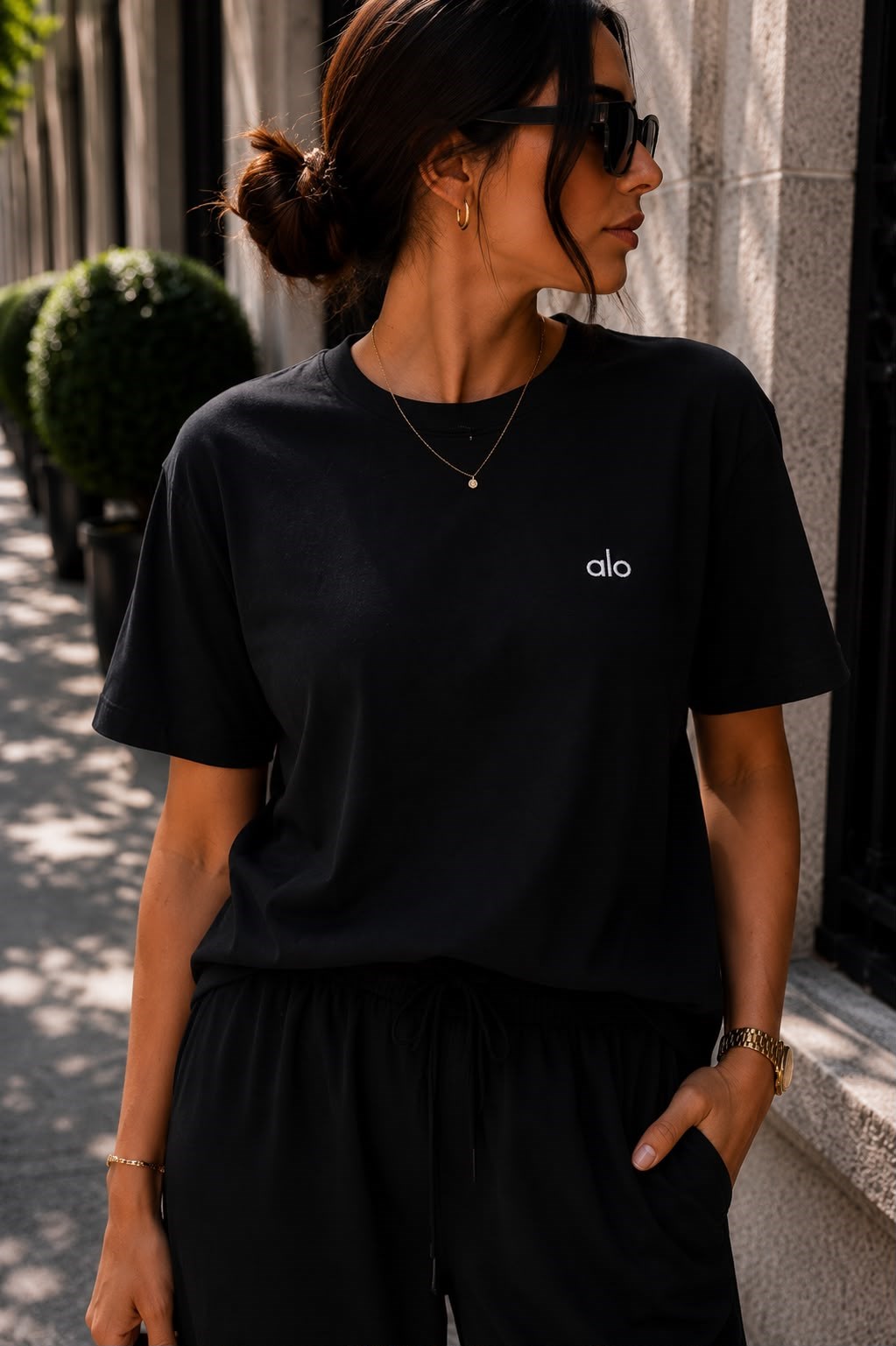 Enjeksyon Logo Baskılı Basic Siyah Tshirt