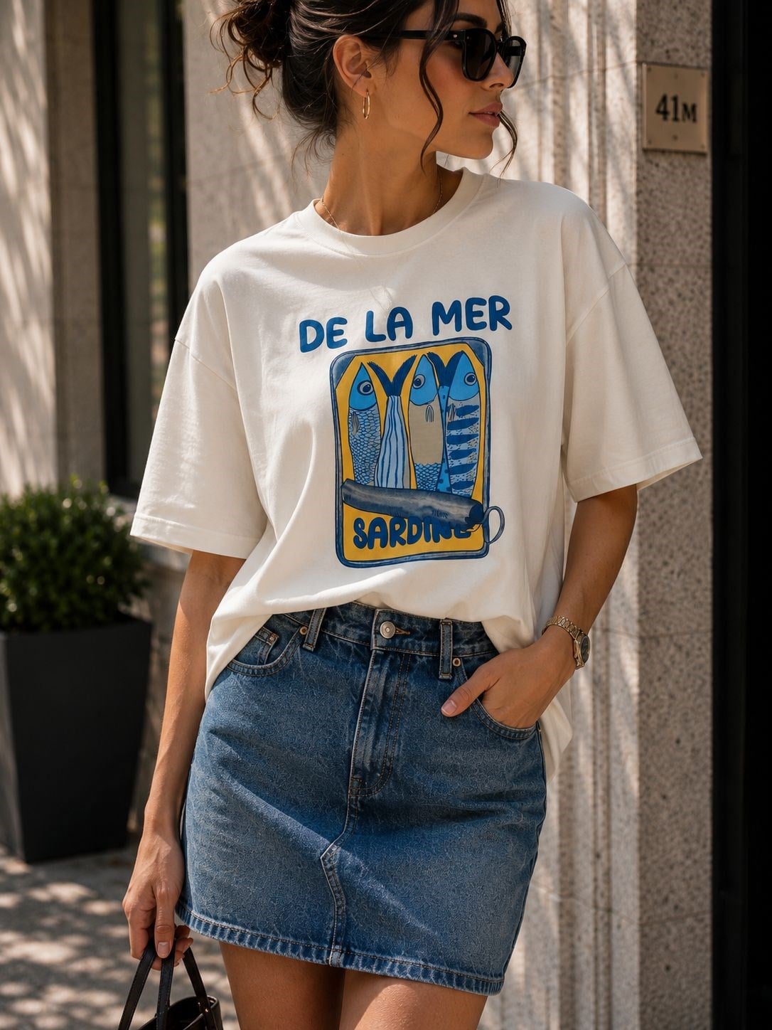 De La Mer Baskılı Ekru Tshirt