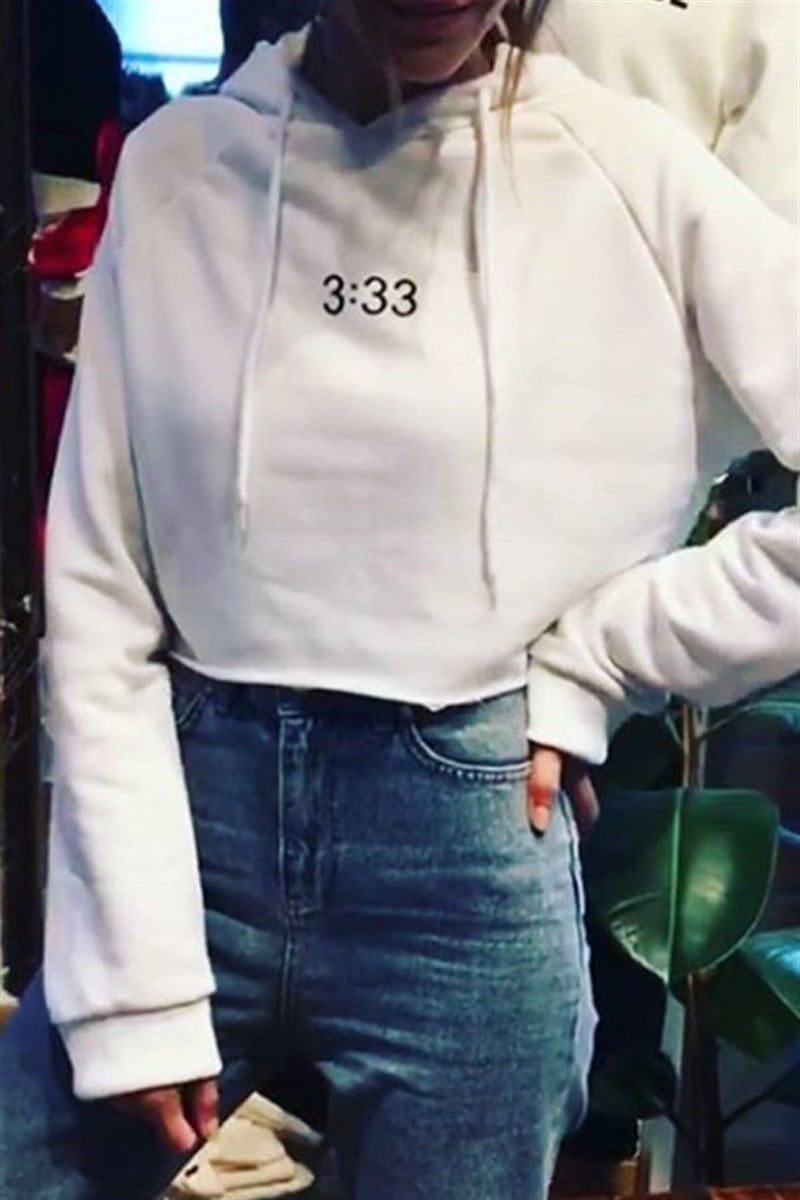 3:33 Mini Kapşonlu Sweatshirt