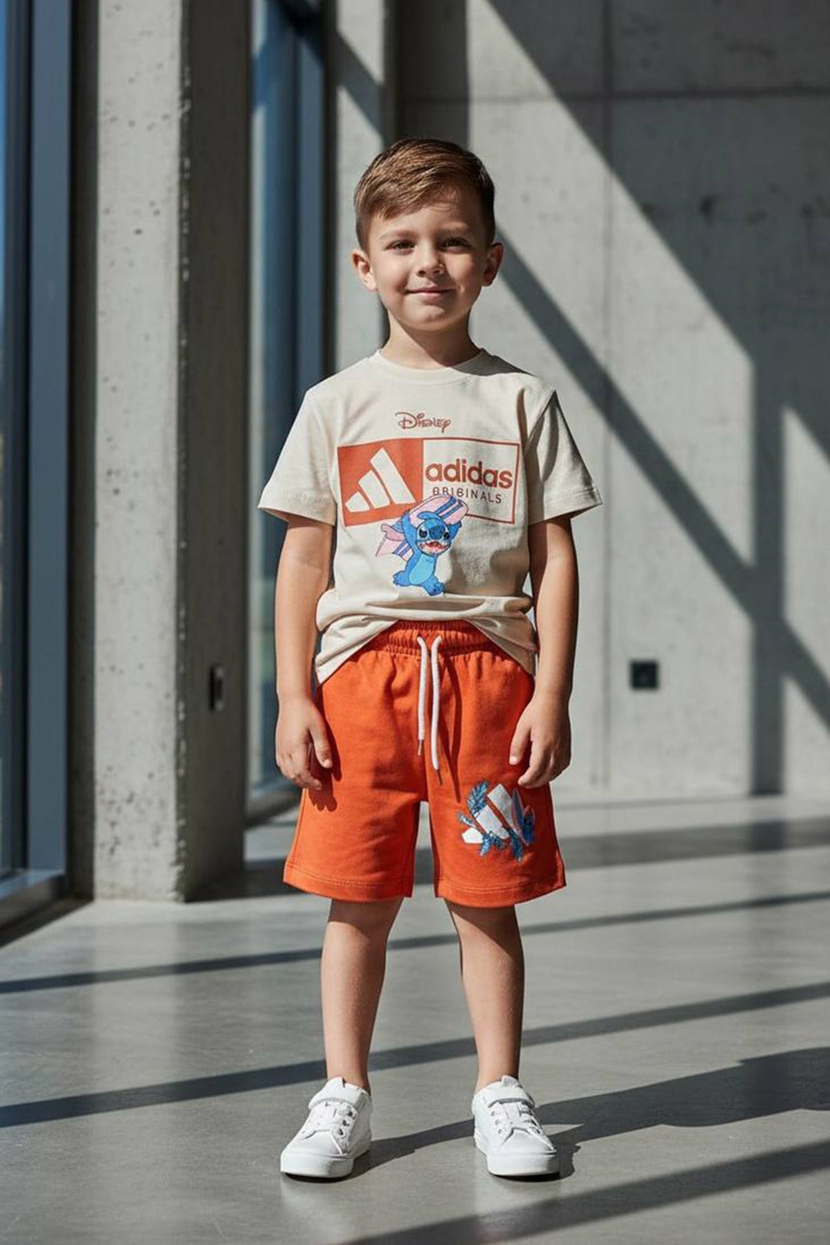 Stitch Baskılı Şortlu Kiremit Takım