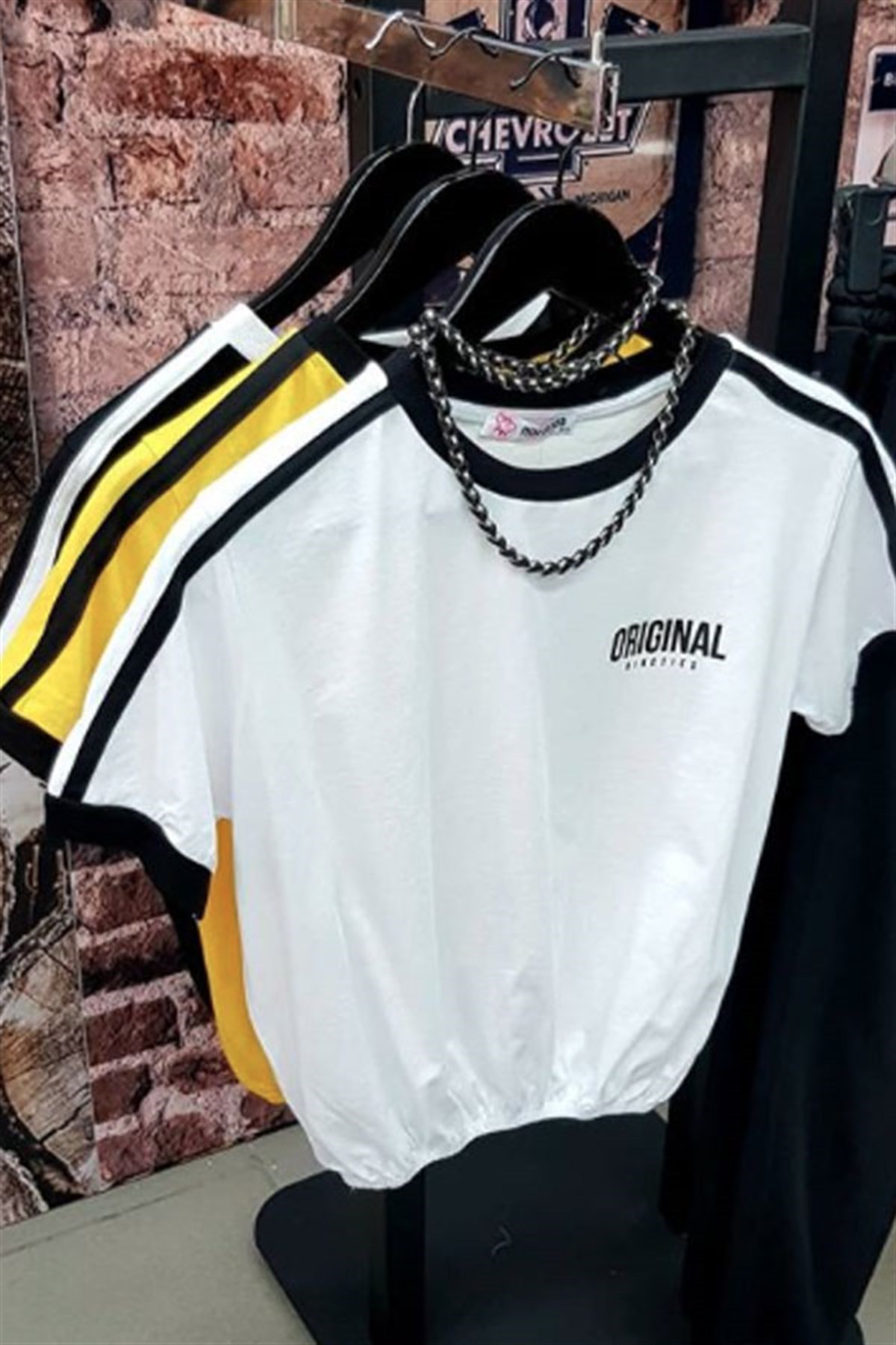 Beli Lastikli Original Crop Tshirt