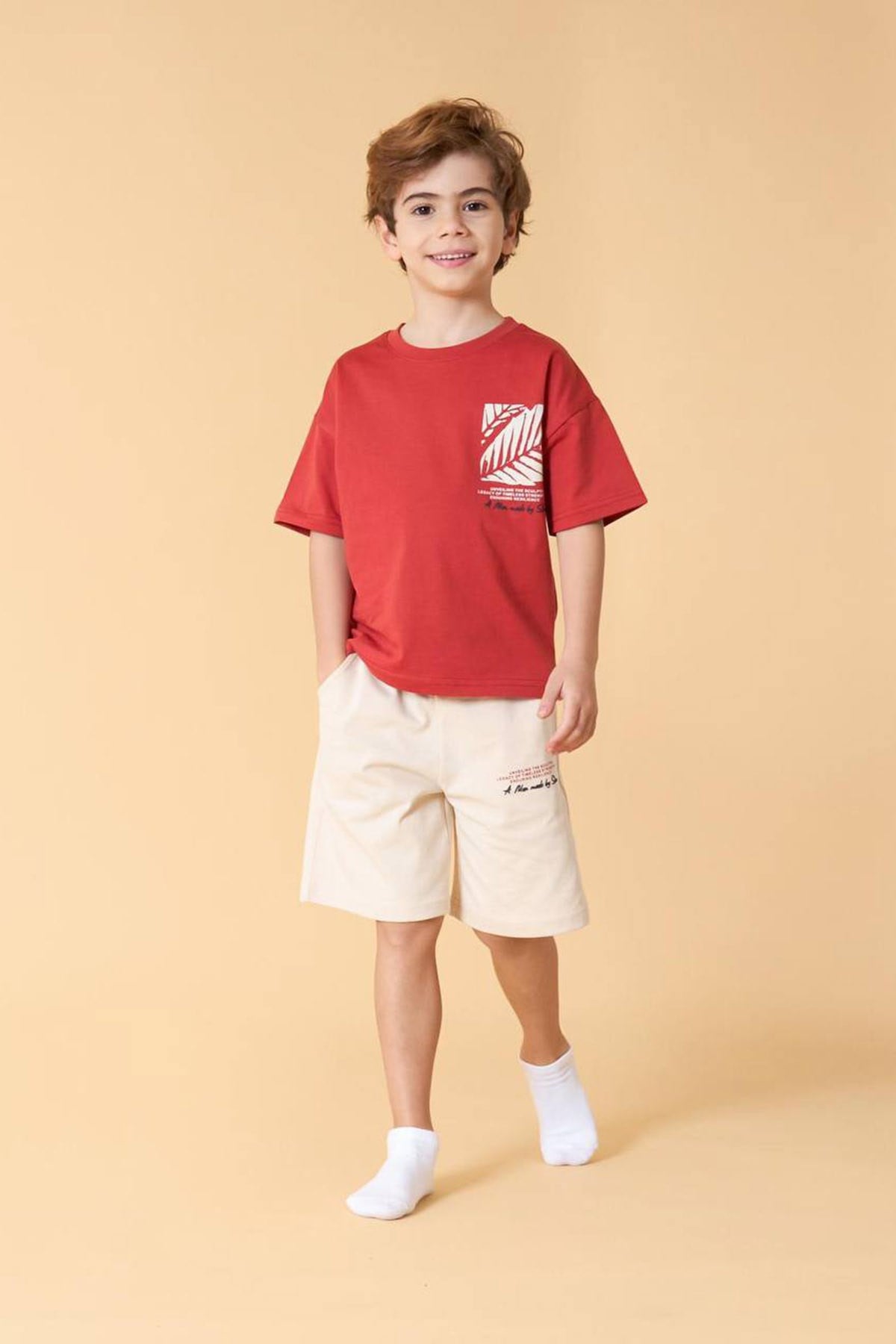 Palmiye Yapraklı Şortlu Takım