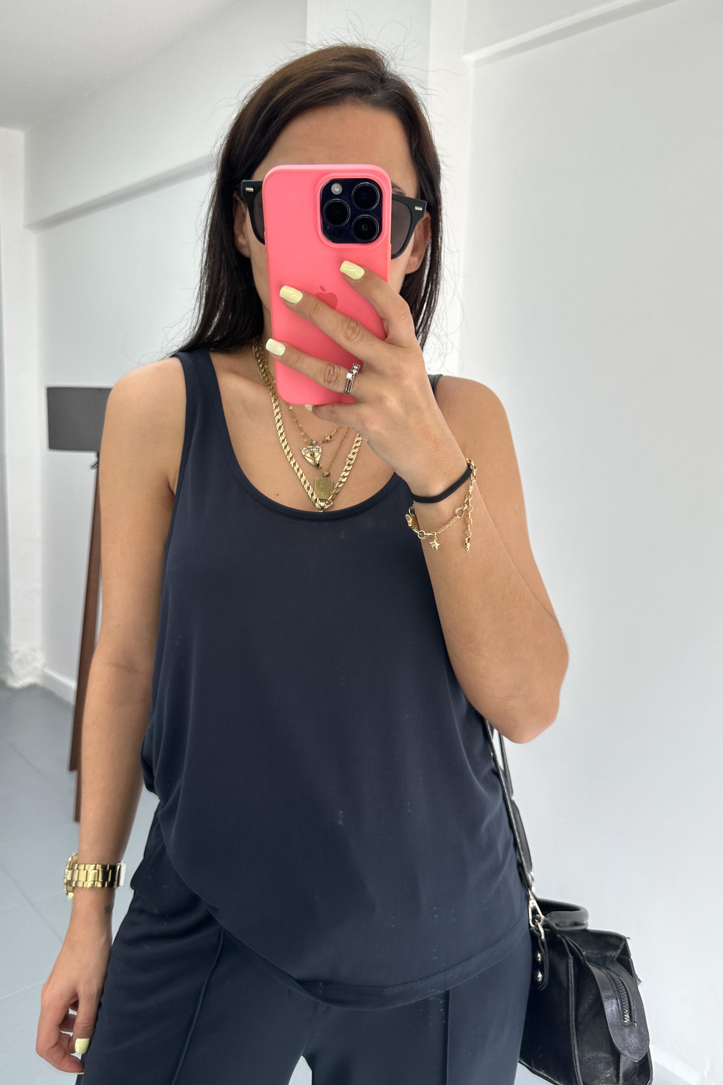 İnce Modal Lacivert AtletBLUZ