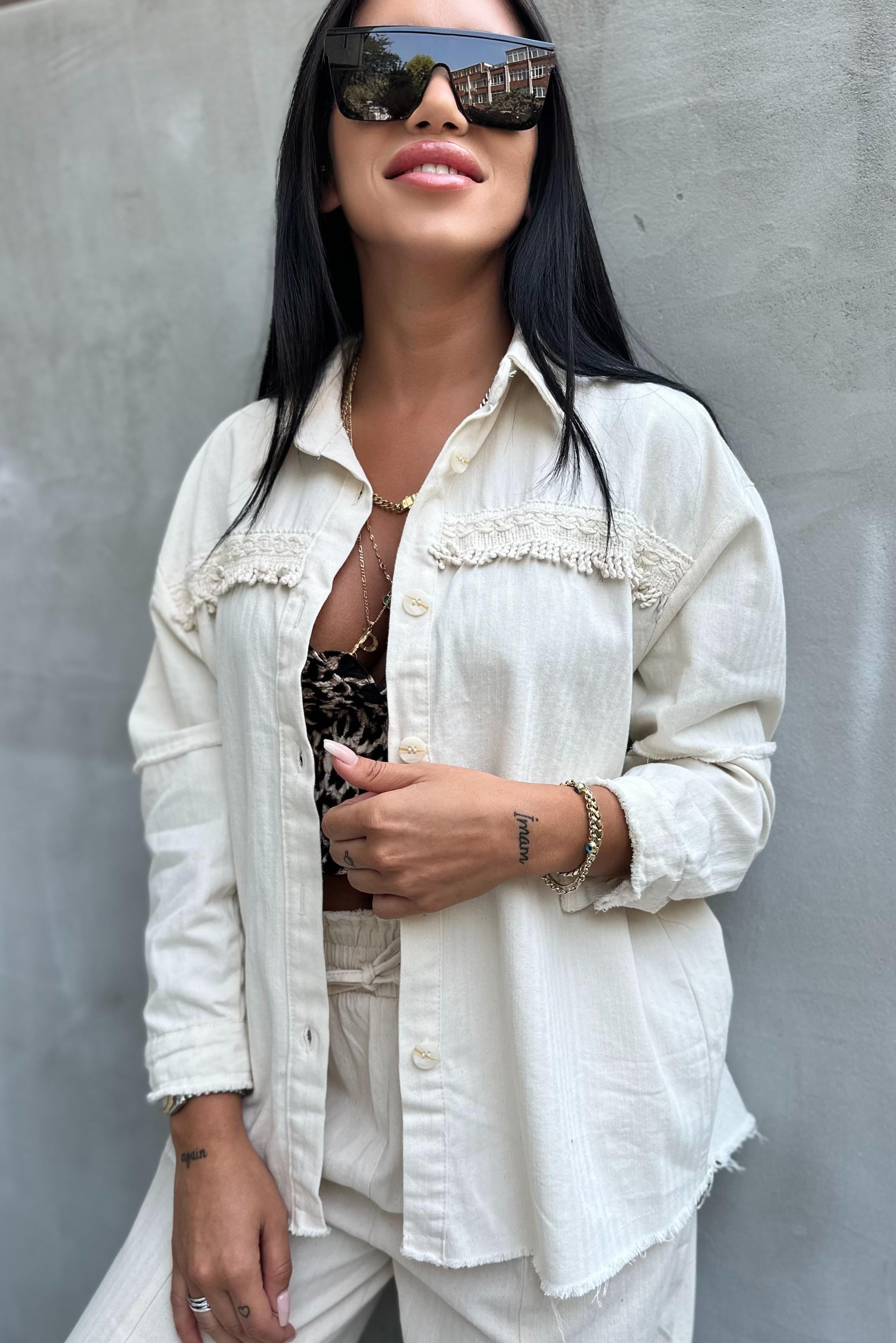 Püskül Detay Natural CeketMONT/CEKET