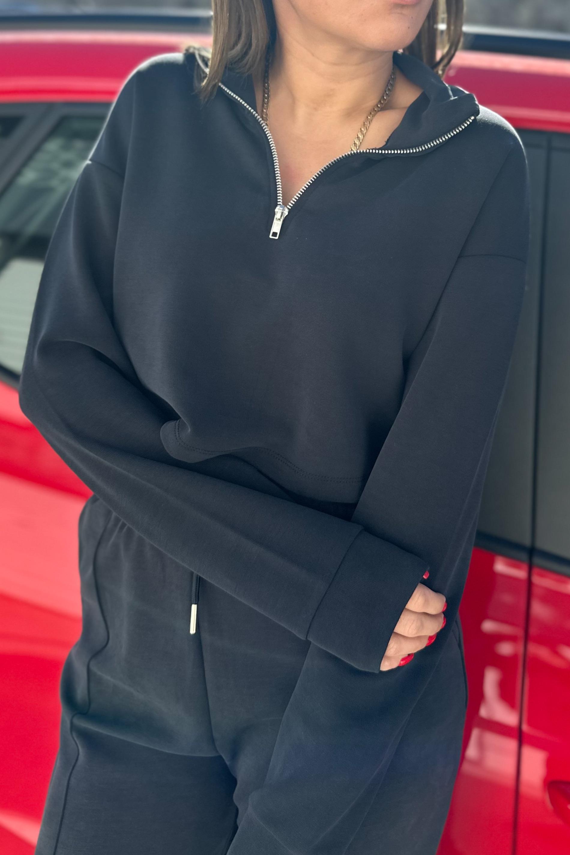 Yarım Fermuarlı Modal Mini SwatshirtYENİ GELENLER