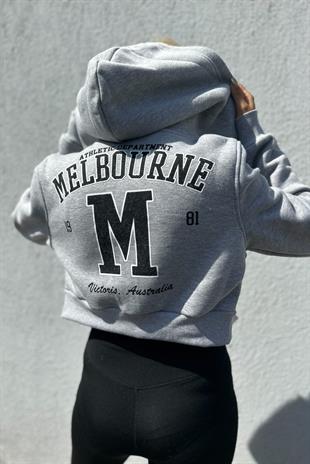Melbourne Mini Fermuarlı Gri SweatshirtSWEATSHİRT