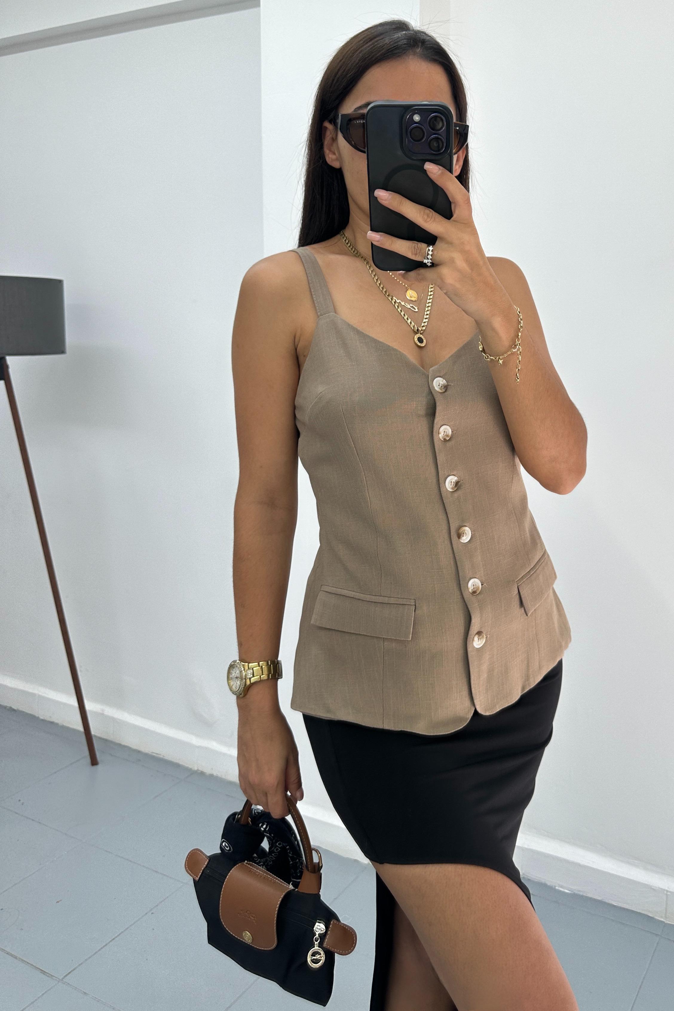 Keten Kahverengi Yelek