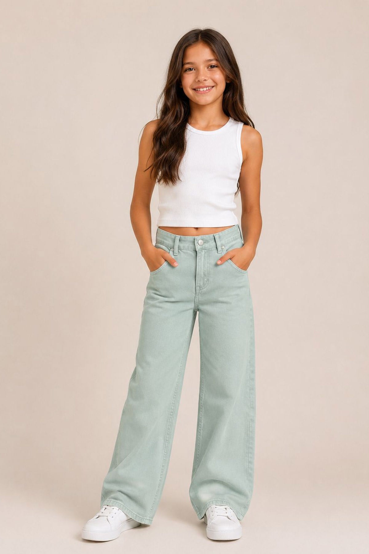 Yumuşak Kumaş Yeşil Pantolon