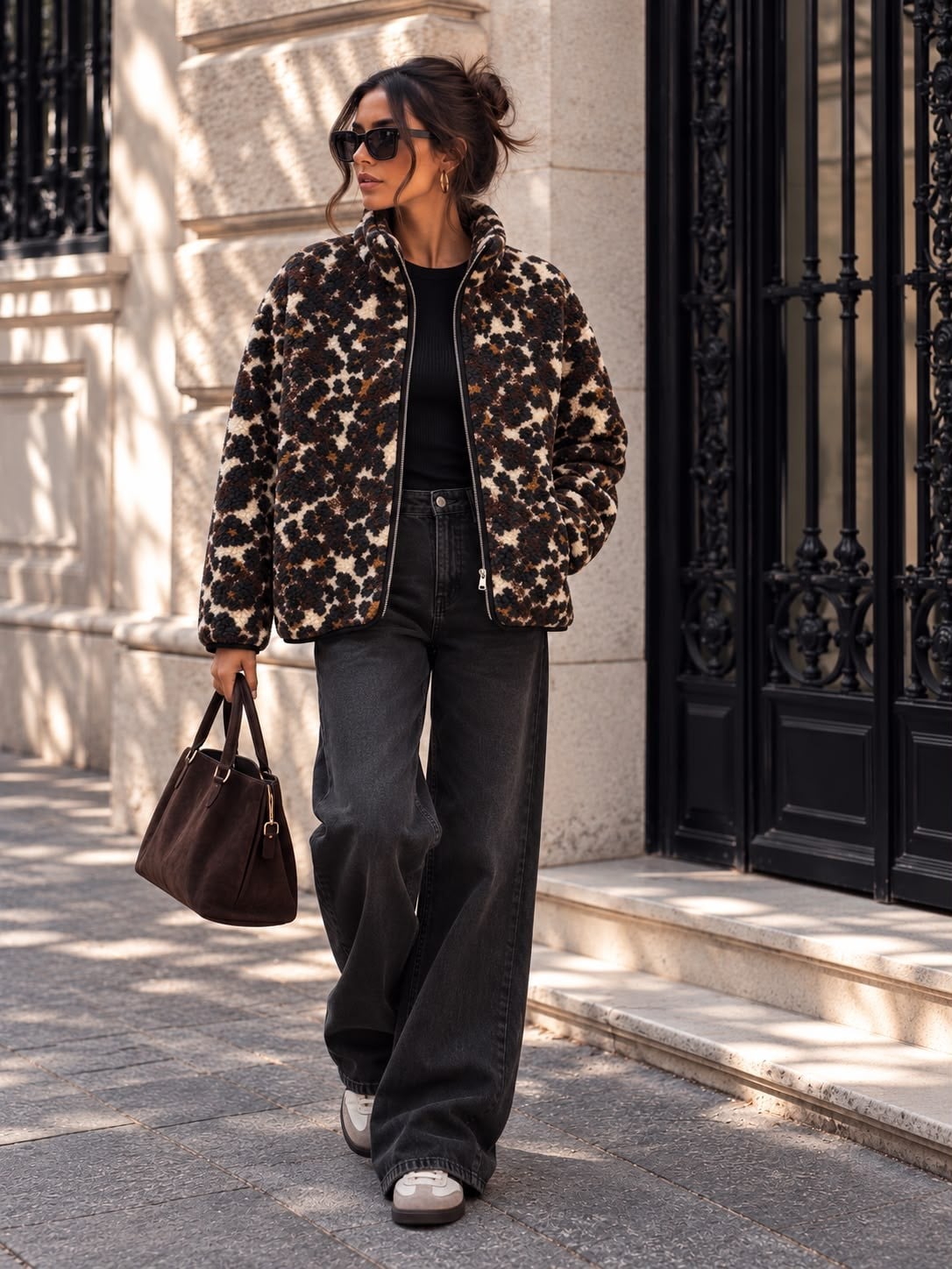 Leopar Desen Teddy Ceket