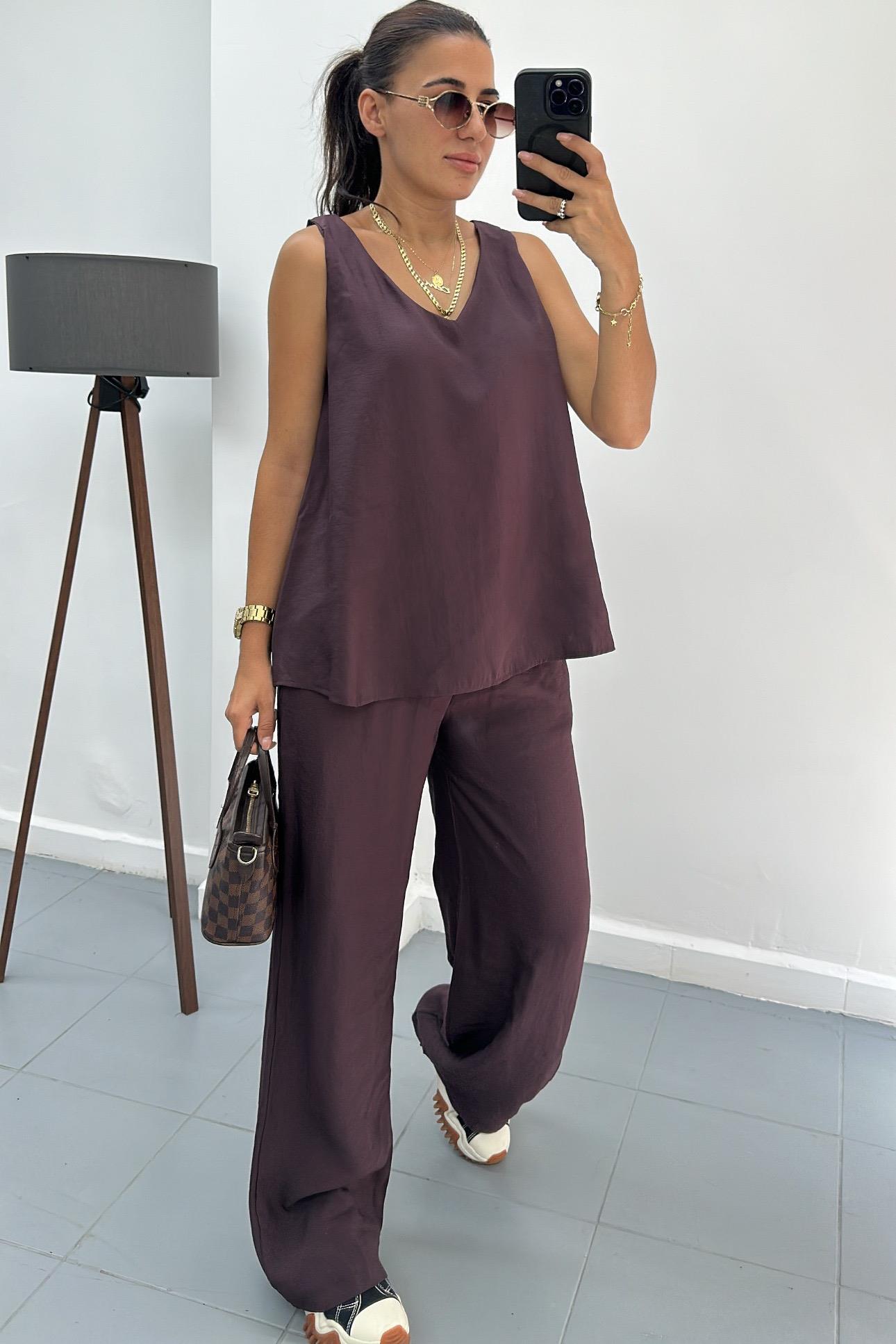 V Yaka Tansel Tril Mürdüm Takım