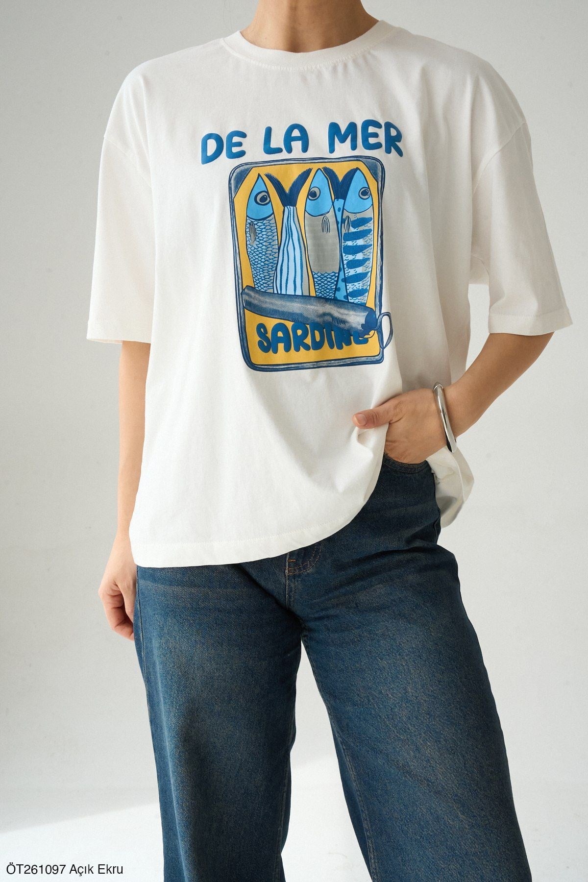 De La Mer Baskılı Ekru Tshirt