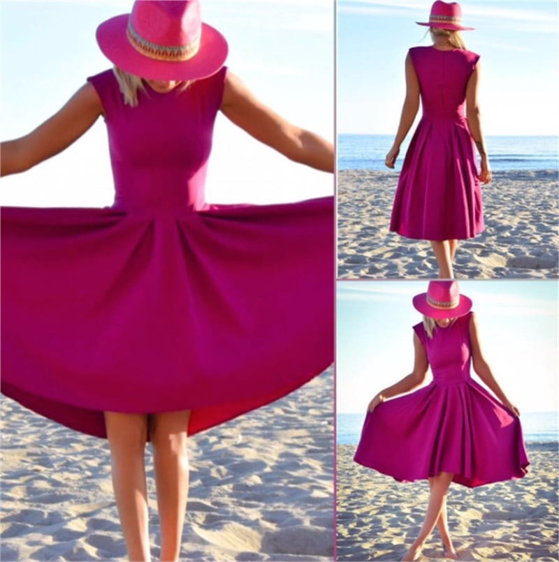 Geniş Omuz Asimetrik Etekli Elbise