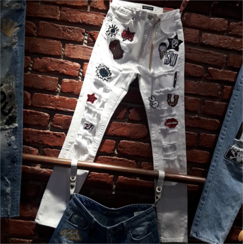 Armalı Beyaz Skinny Jean