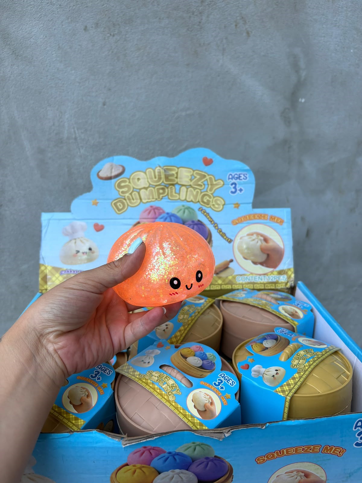  Squishy Dumpling Sıkılabilir Stres Oyuncağı Işıltılı Duyusal Oyuncak Yumuşak Squeeze Toy 3+ Yaş
