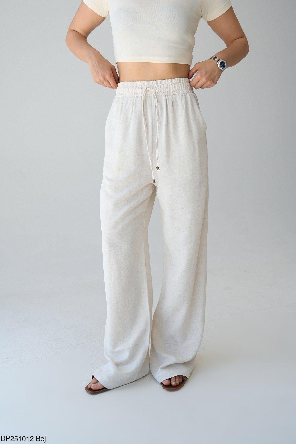 Arka Çift Cepli Natural PantolonPANTOLON