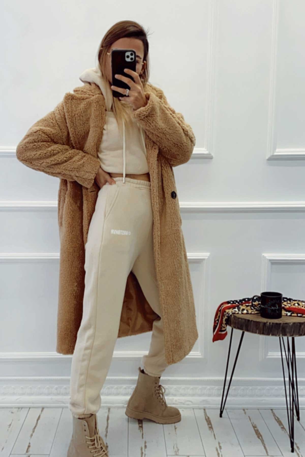 Astarlı Maxi Peluş Mont