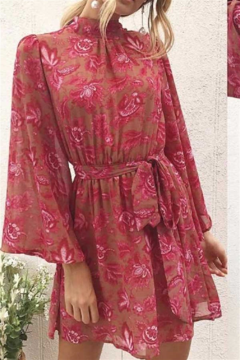 Astarlı Mini Şifon Elbise