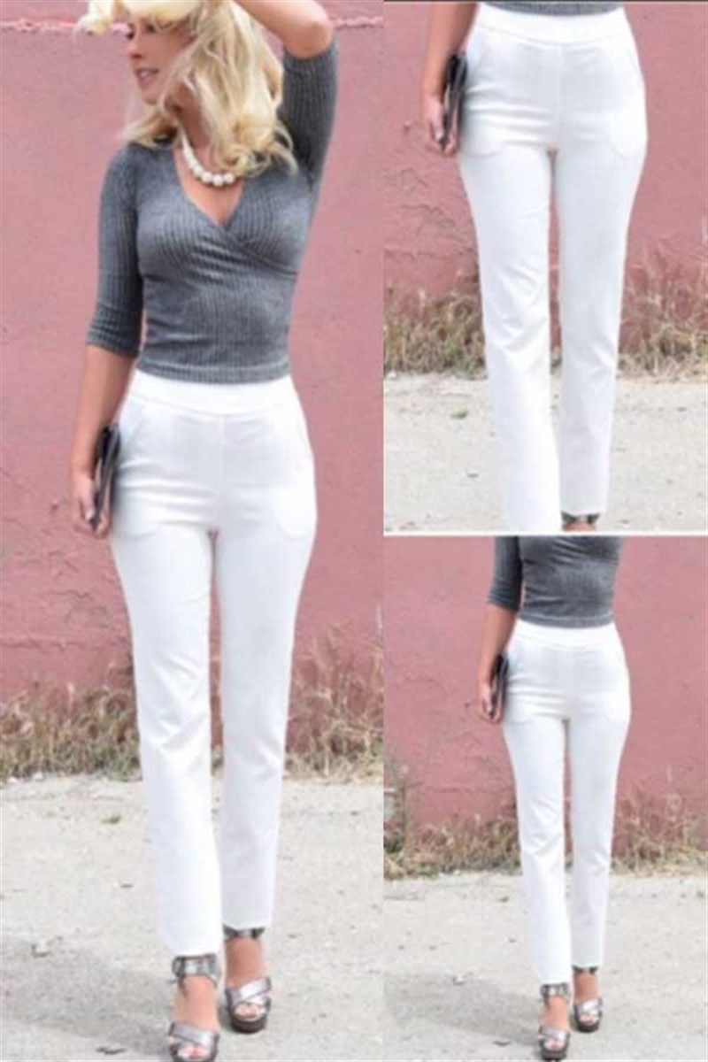 Atlas Kumaş Kısa Paça Pantalon