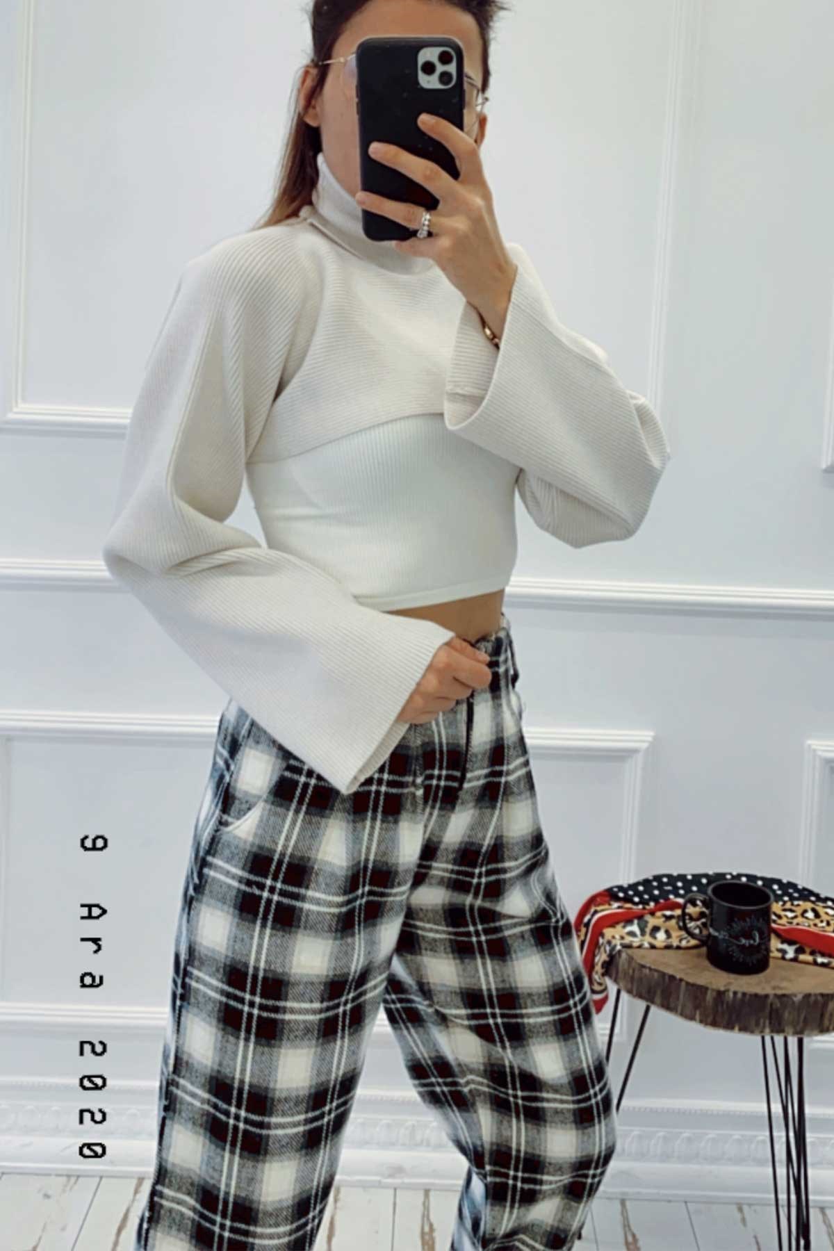 Balıkçı Yaka Triko Bolero