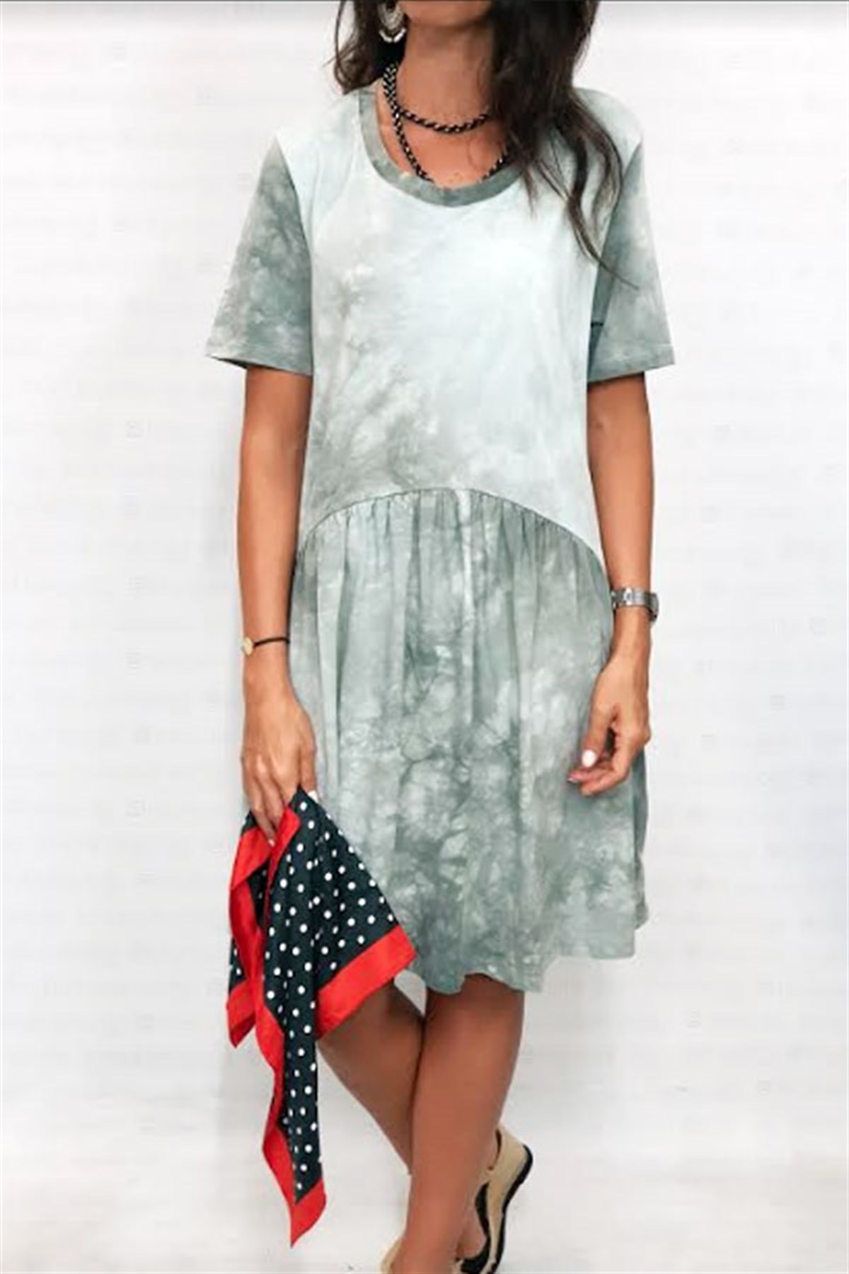 Batik Yıkamalı Basic Elbise