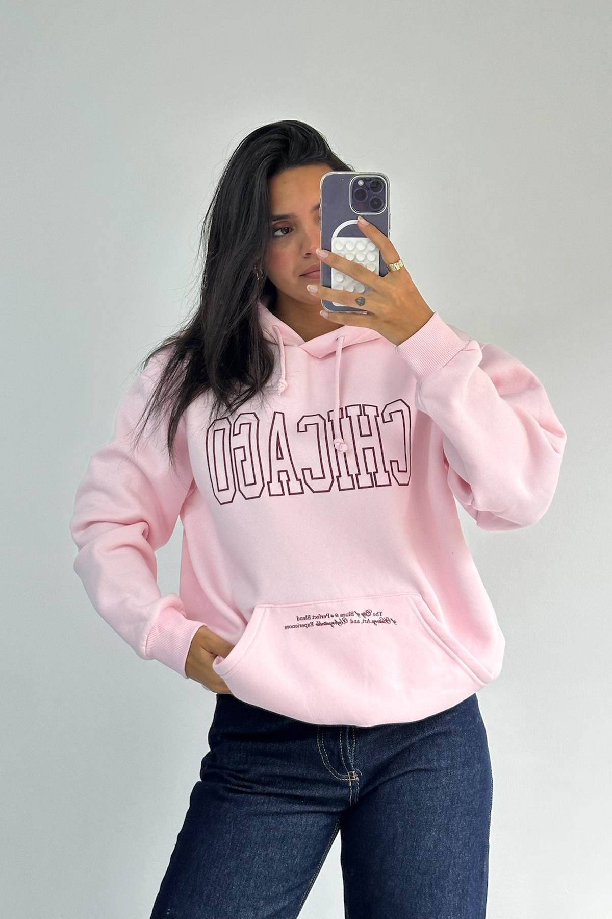 Pudra Pembe Chicago Sweatshirt