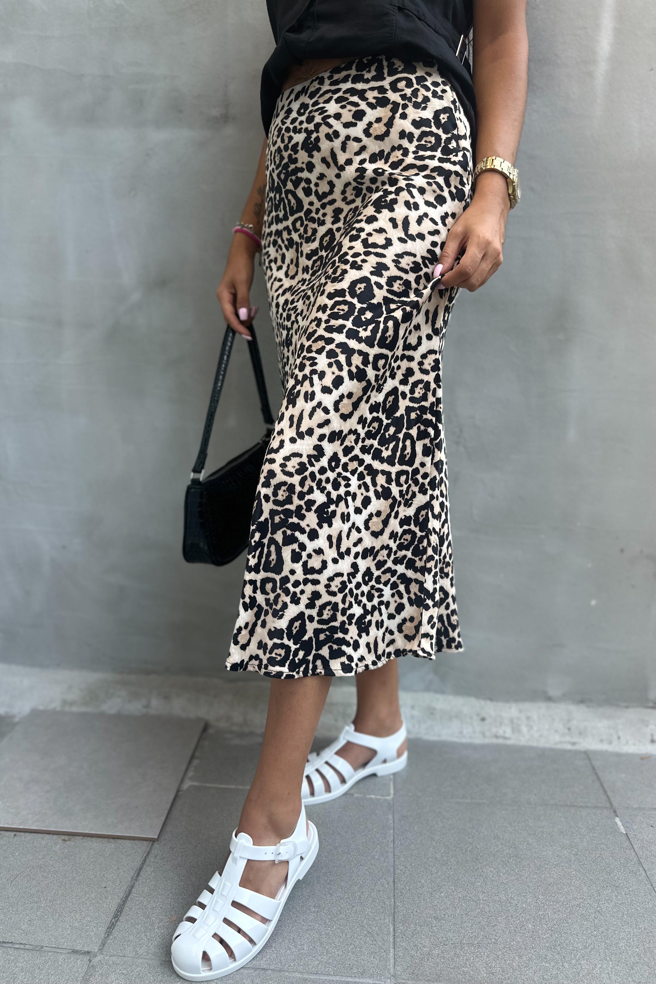 Bej Saten Leopar Verev EtekETEK