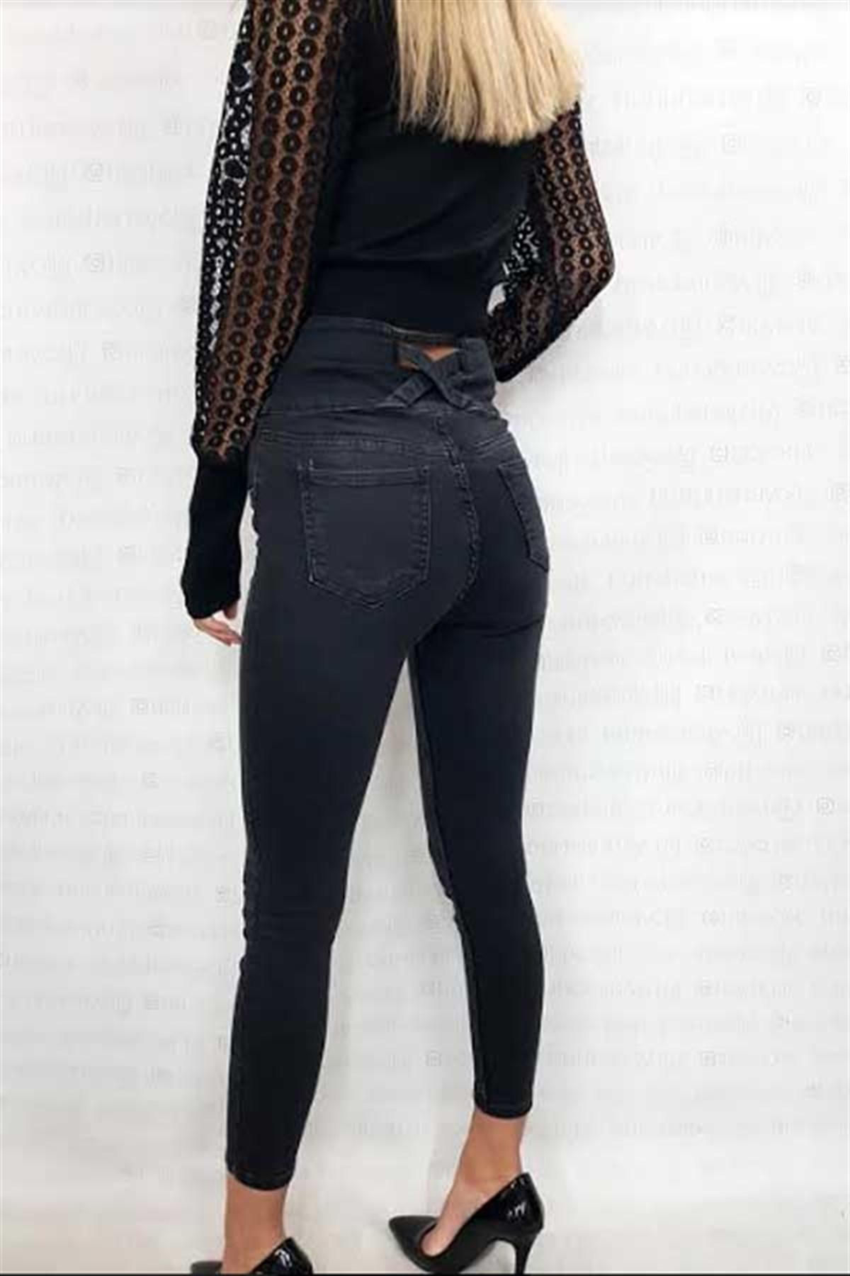 Beli Çapraz Detay Skinny Jean