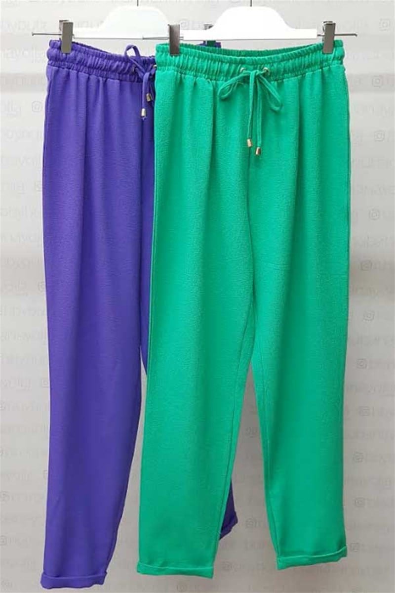 Beli Lastikil Crep Havuç Pantalon