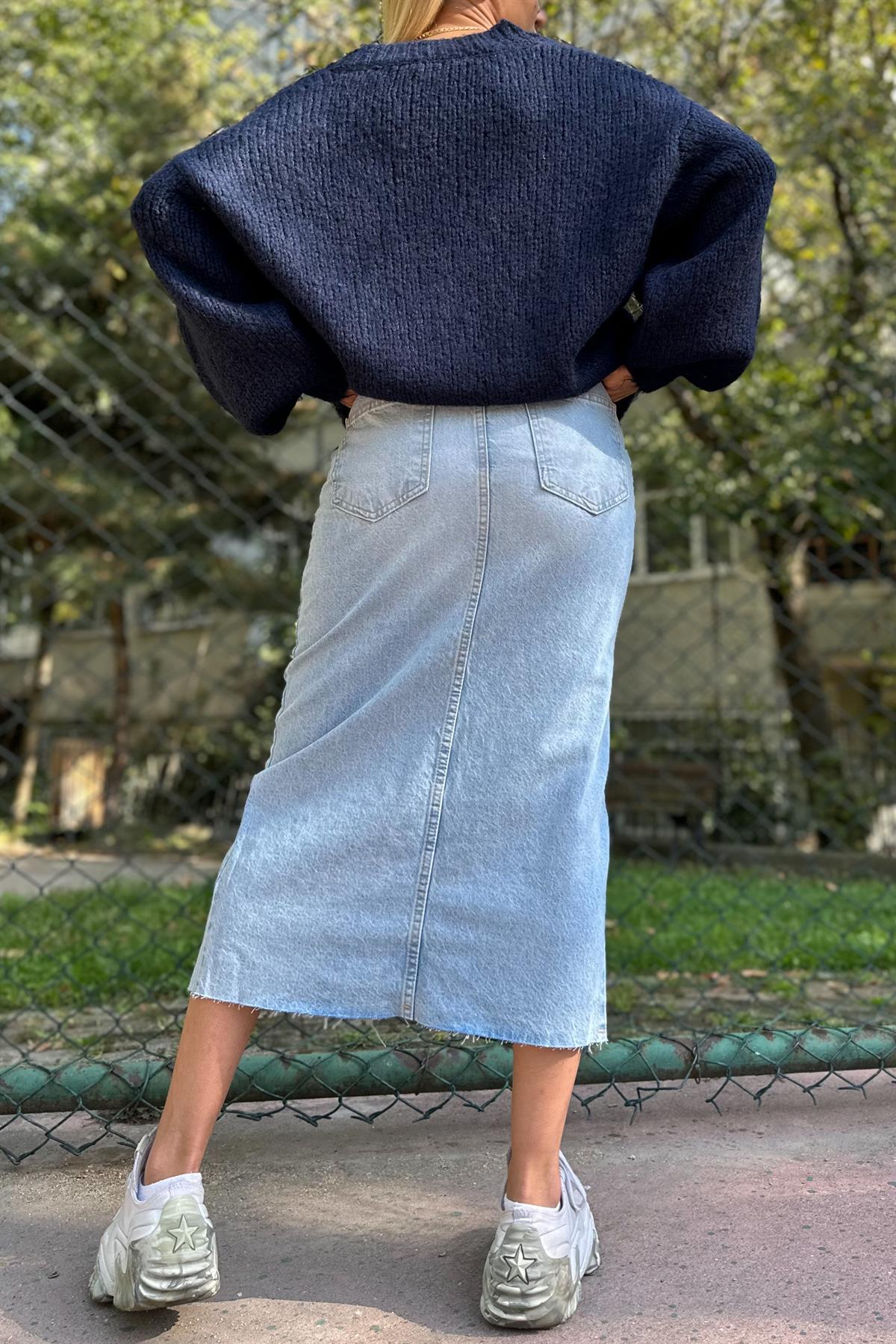 Beş Düğmeli Yırtmaçlı Kot EtekETEK