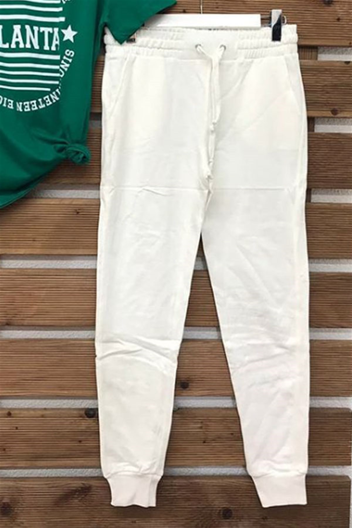 Beyaz Jogger Eşofman Altı