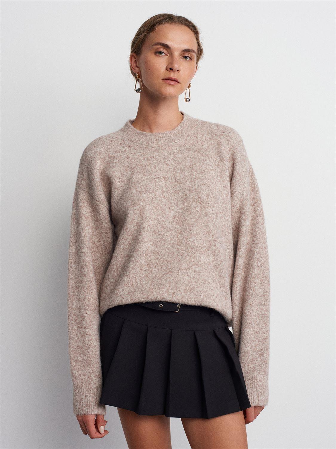 Bisiklet Yaka Yumuşak Dokulu Vizon Melanj Triko KazakÇOK SATANLAR