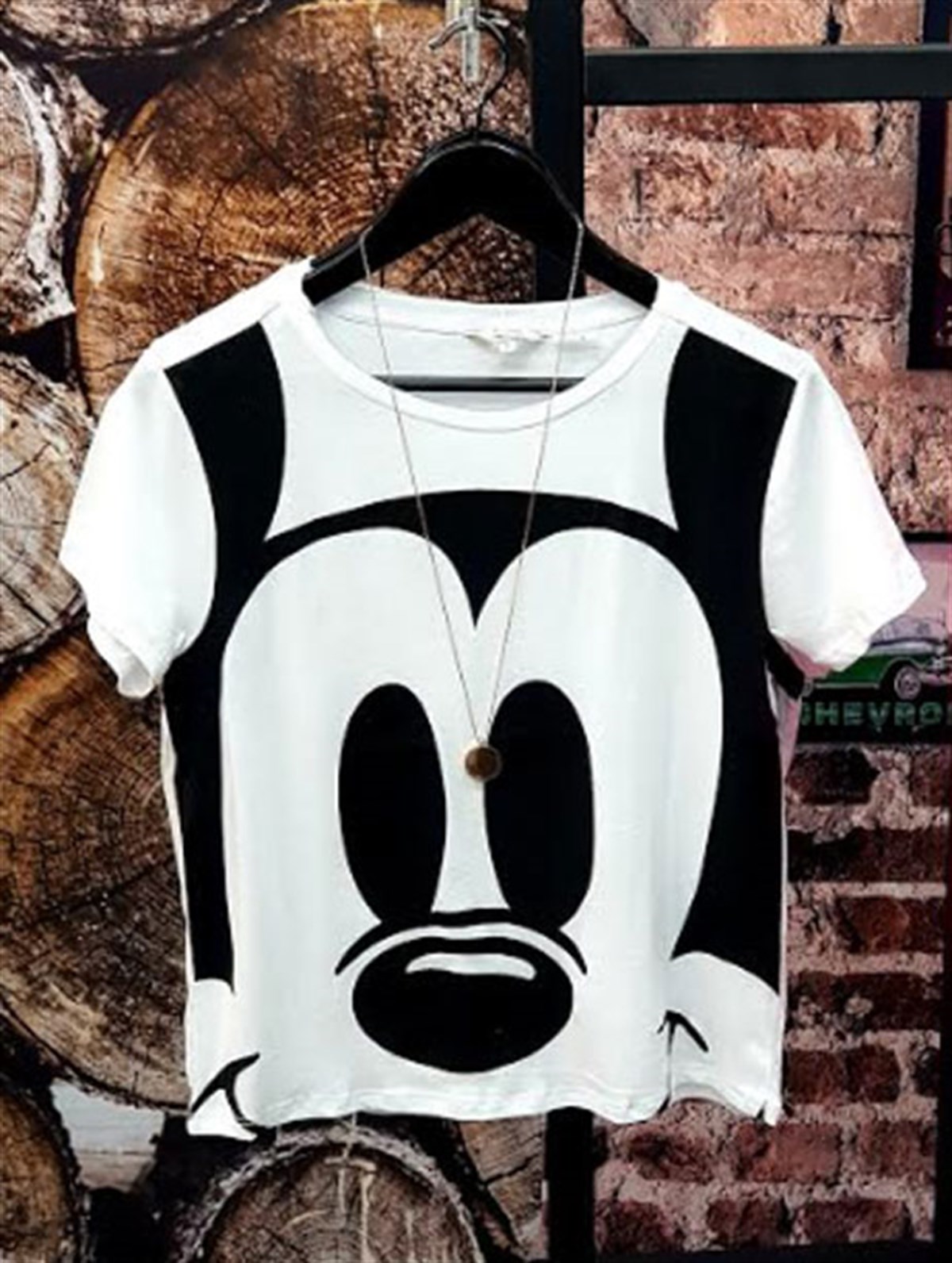 Büyük Mickey Suratlı Tshirt