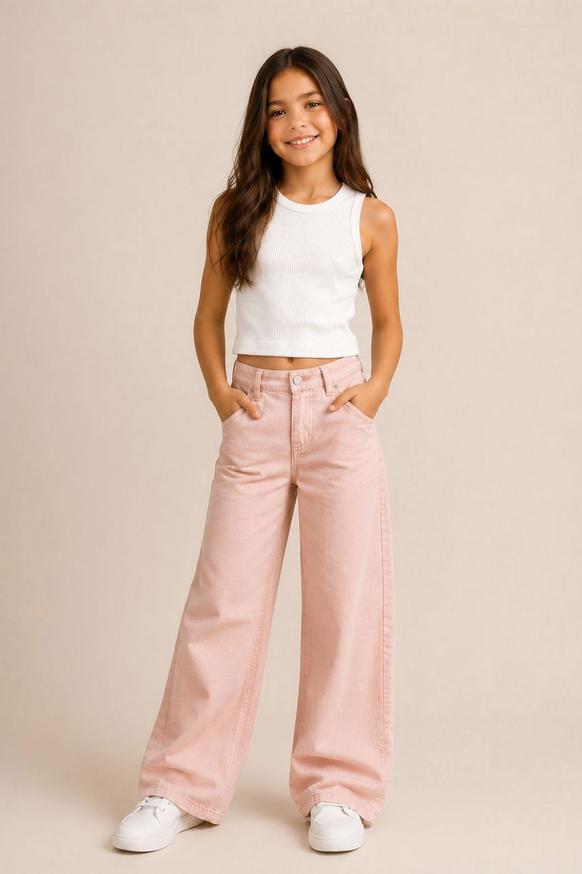 Yumuşak Kumaş Pembe Pantolon