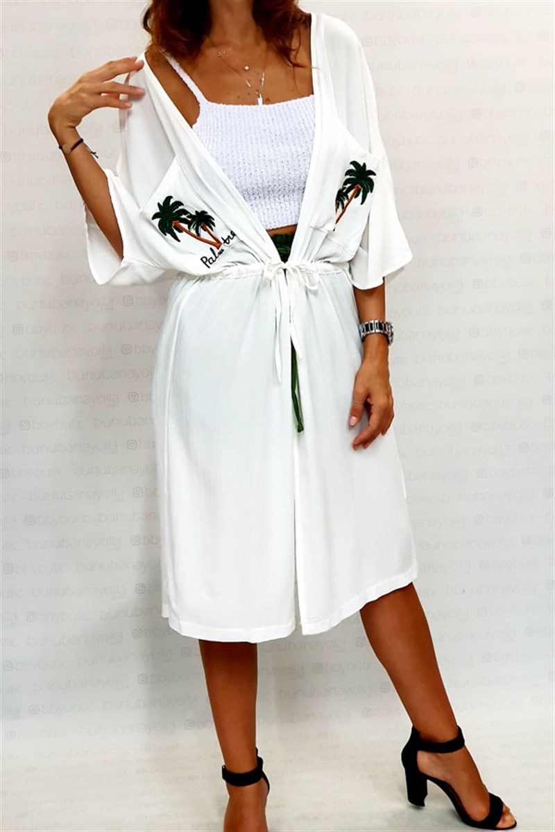 Cebi Palmiyeli Krinkıl Kimono