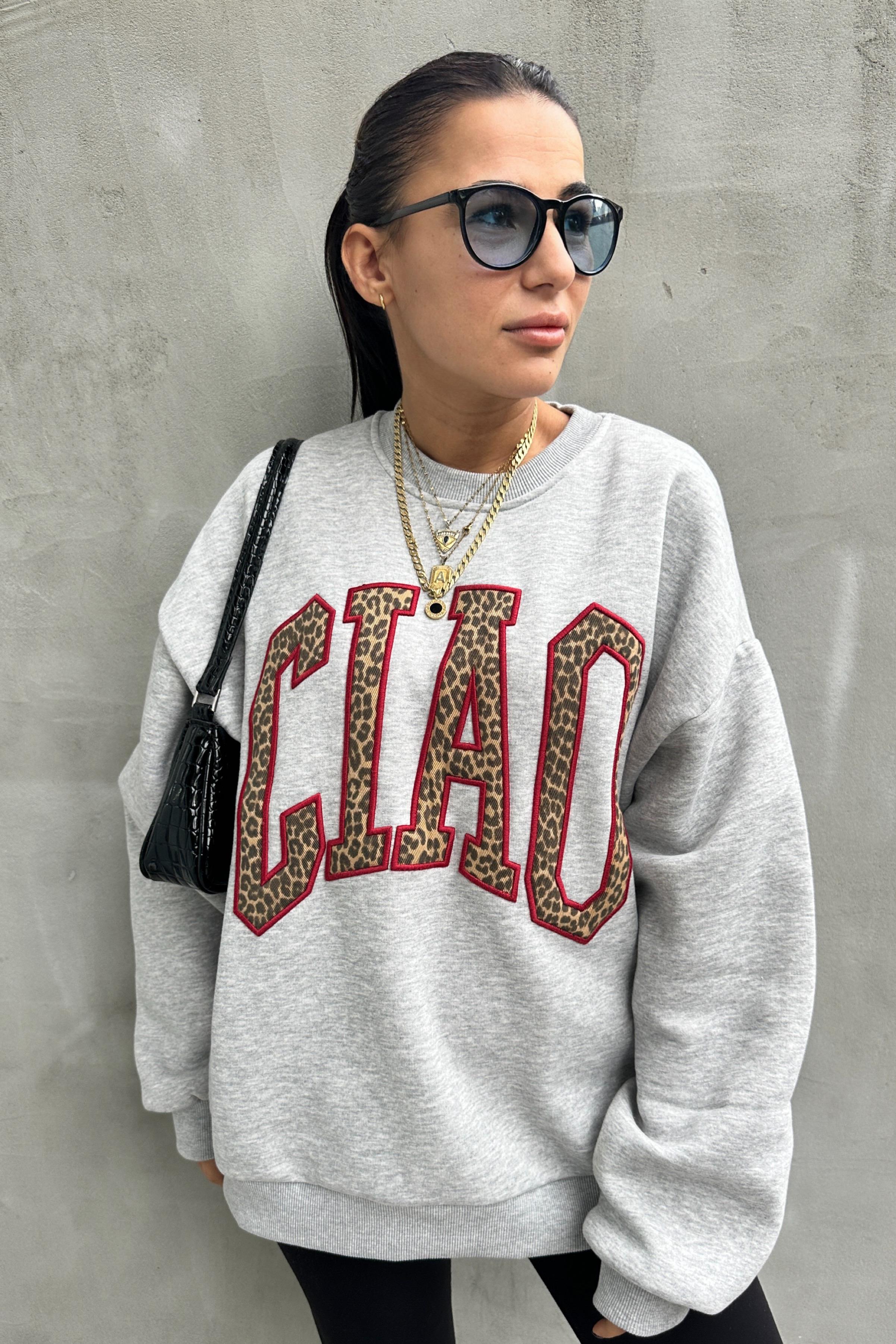 CIAO Gri Oversize SweatshirtSWEATSHİRT