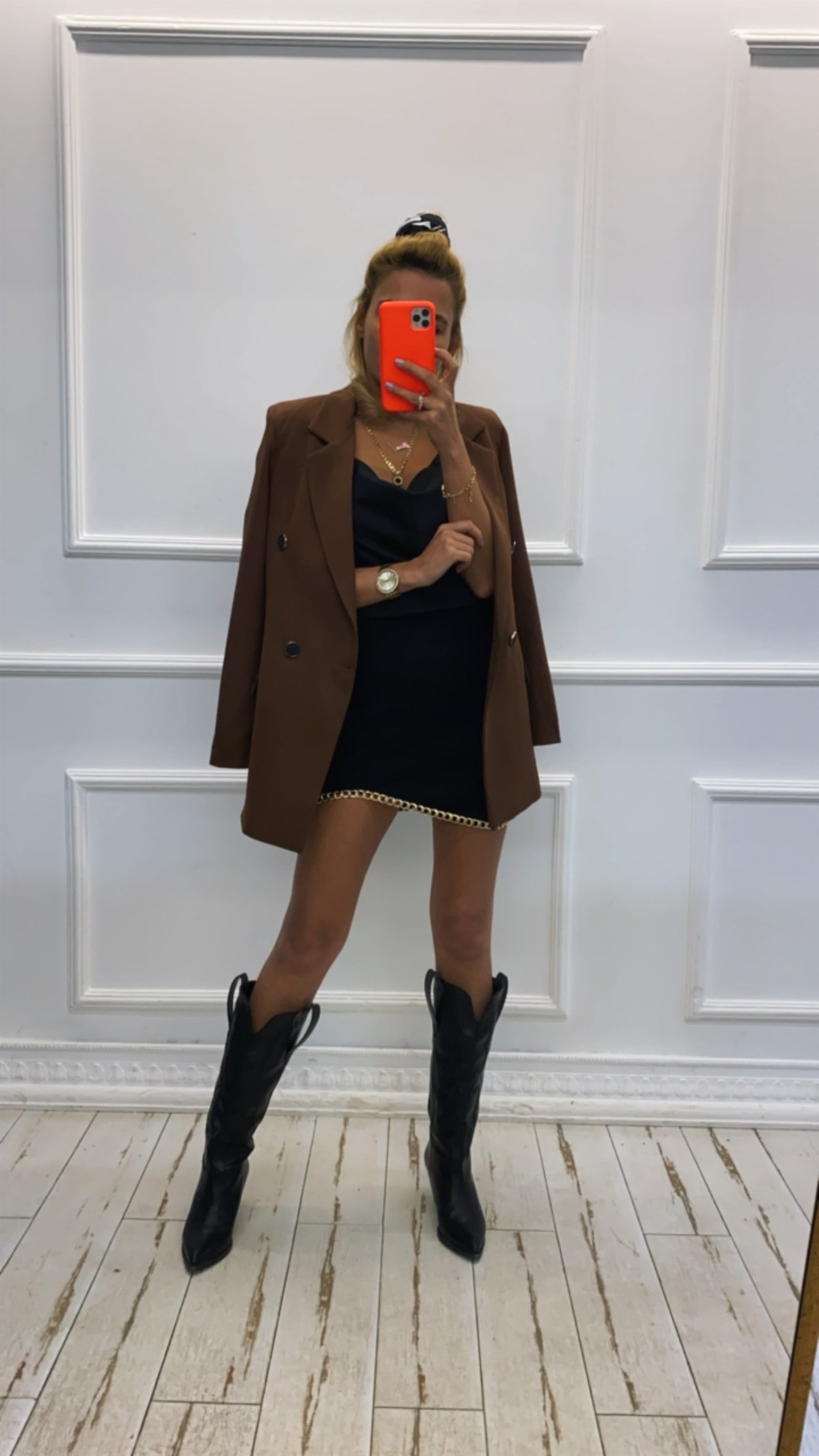 Çift Cep Detaylı Acı Kahve Blazer CeketMONT/CEKET