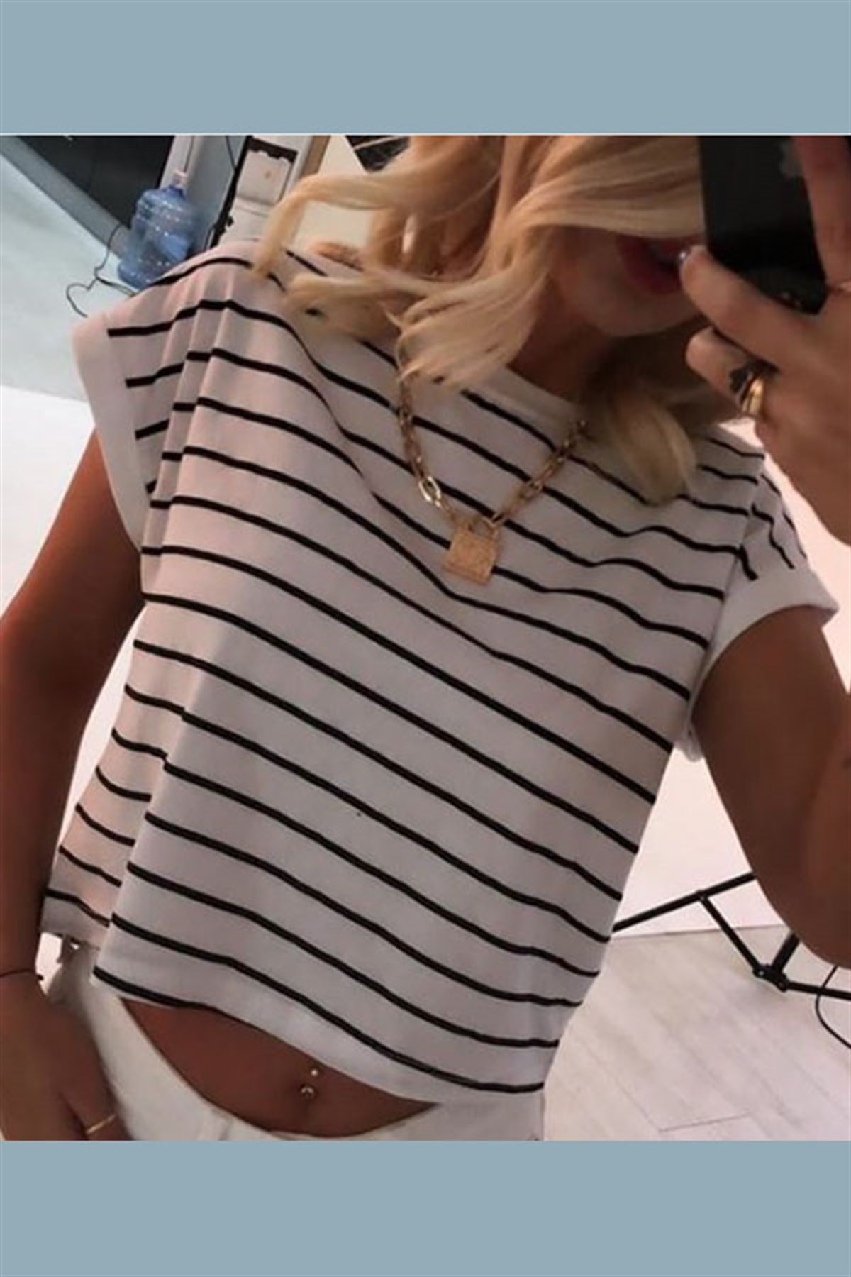 Çizgili Mini Tshirt