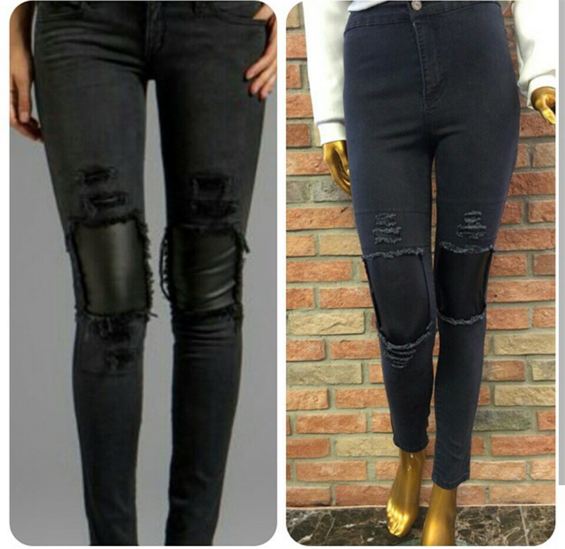 Deri Garnili skinny Jean