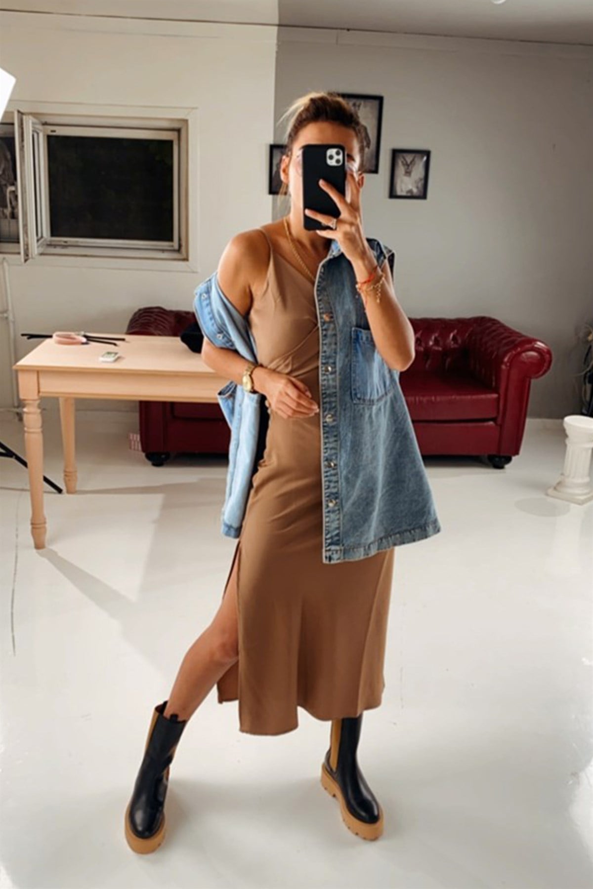 Drape Detaylı Kruvaze ElbiseELBİSE