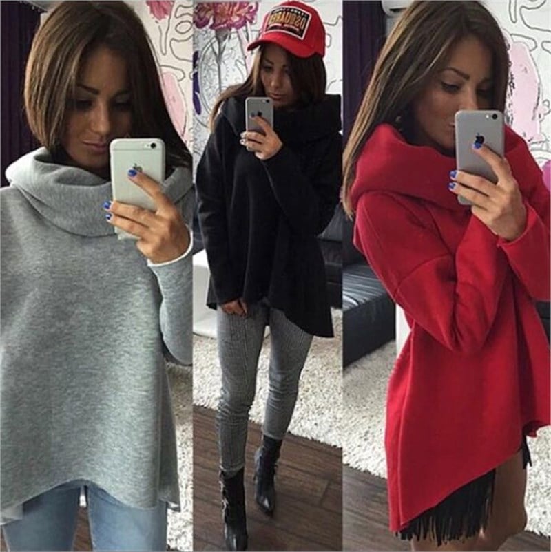 Asimetrik Degaje Yaka Sweatshirt