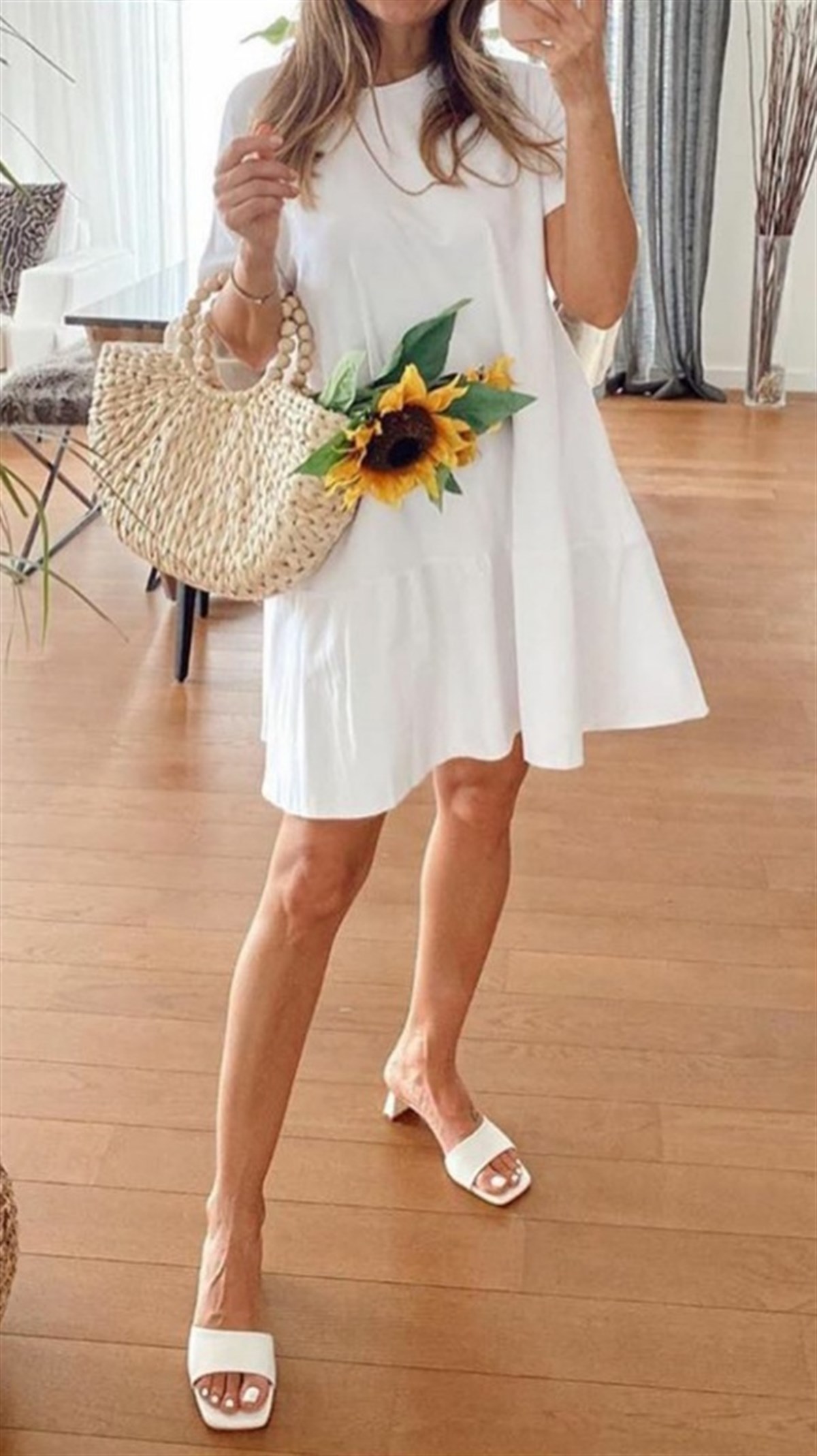 Etek Ucu Poplin Elbise