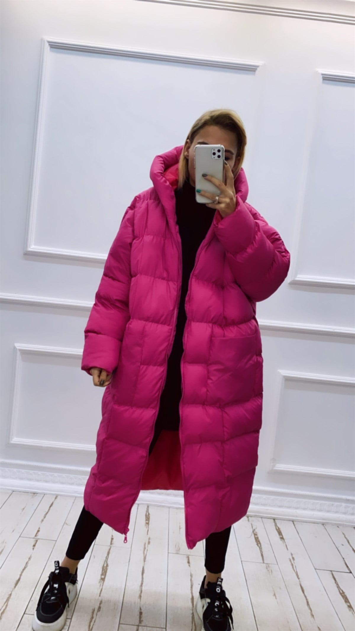 Fuşya Oversize Midi MontMONT/CEKET