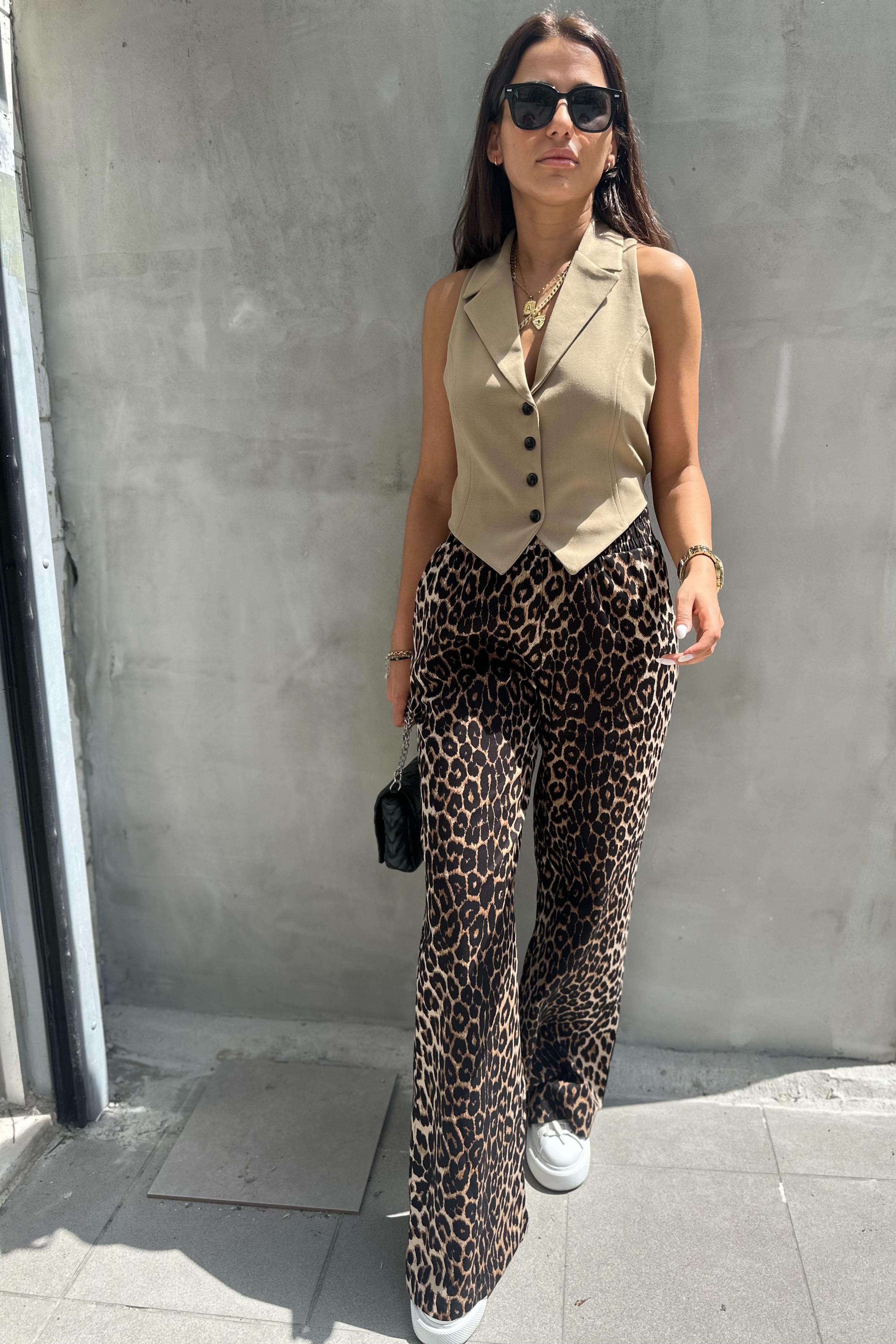 Gabardin Leopar PantolonPANTOLON