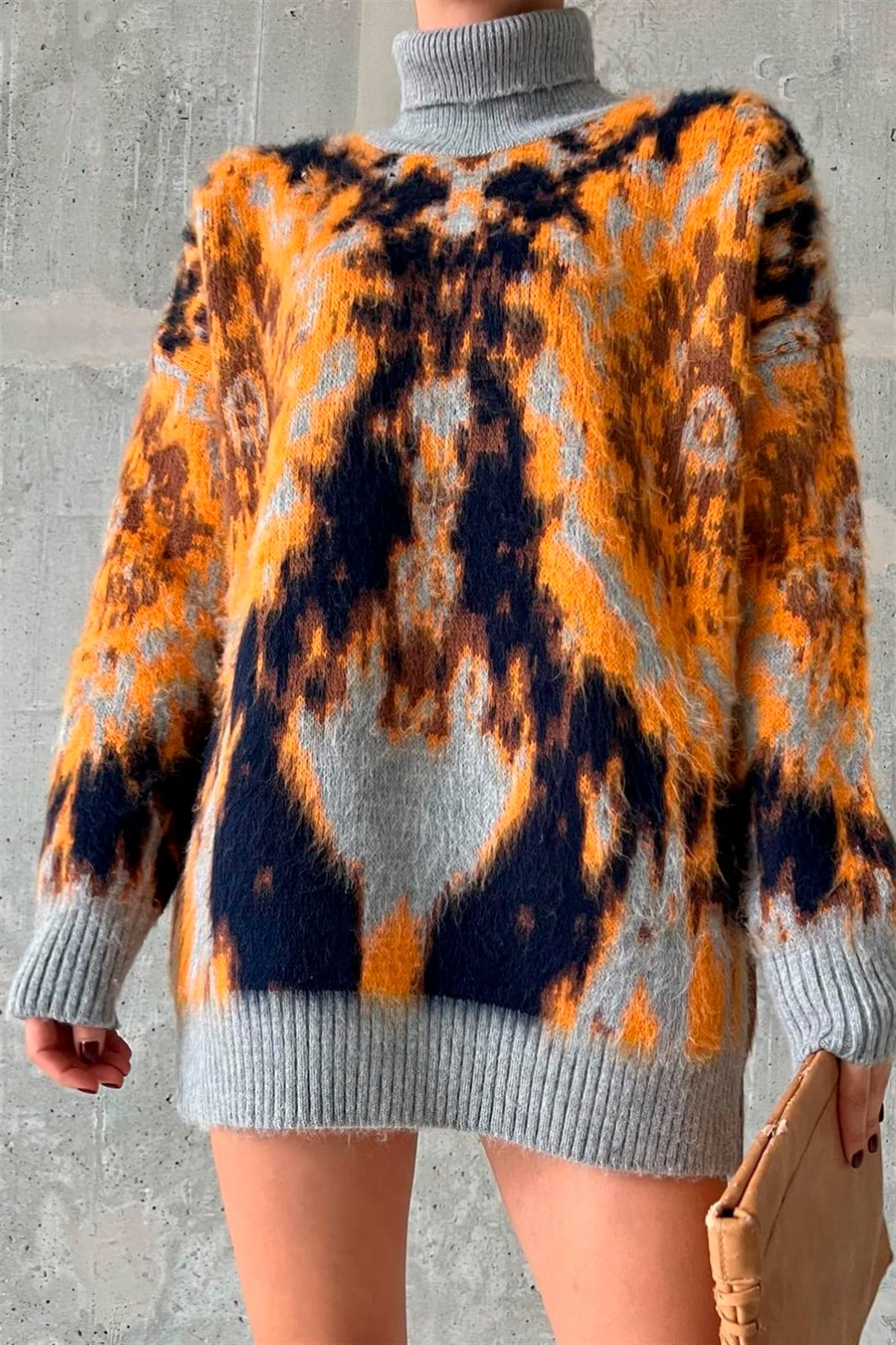 Gri Mixed Color Balıkçı KazakKAZAK