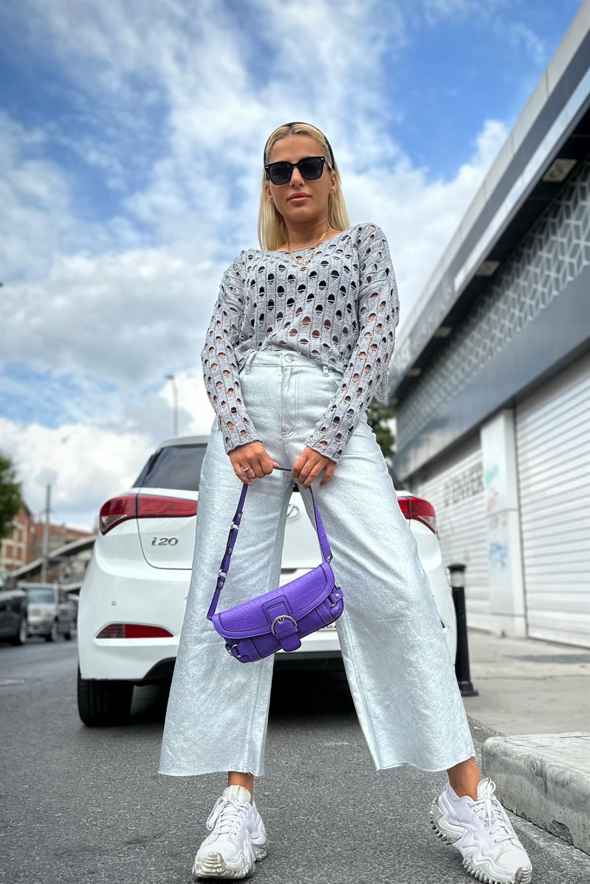 Gri Varaklı PantolonPANTOLON