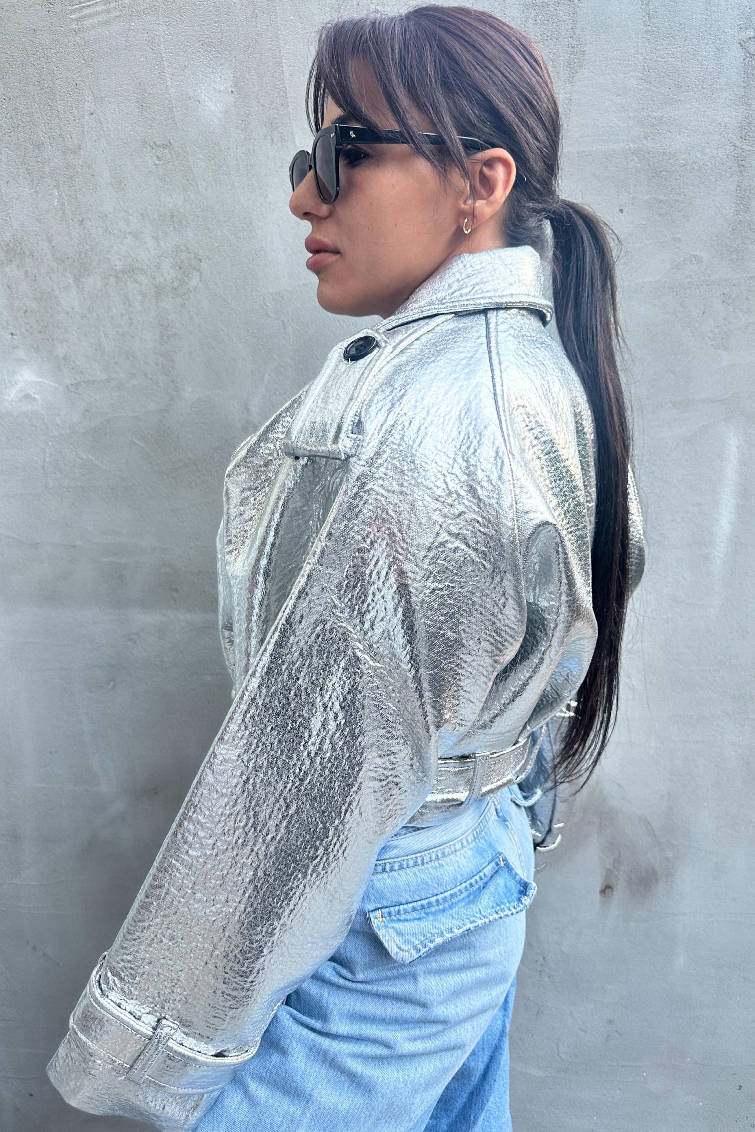 Gümüş Biker CeketMONT/CEKET