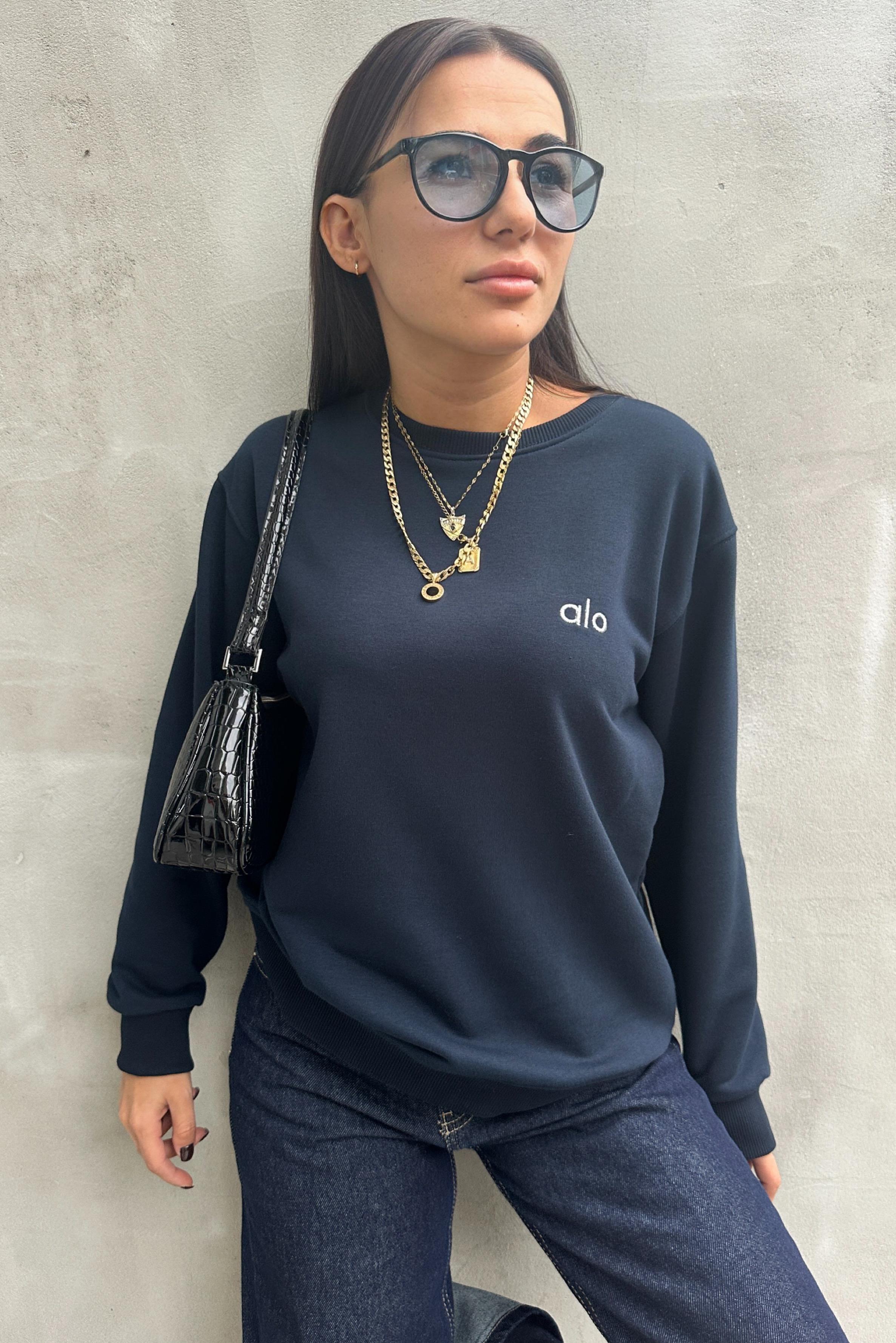 Gümüş Nakış Yazılı Lacivert SweatshirtSWEATSHİRT