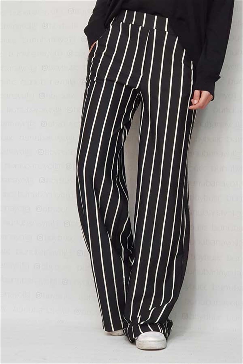 İnce Çizgili Salaş Pantalon